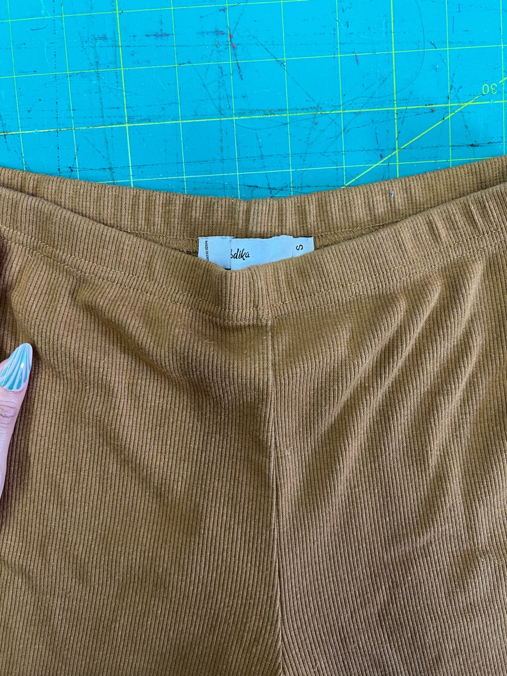 Adika - Ribbed Midi Skirt in Camel Brown - Picture 2 of 2